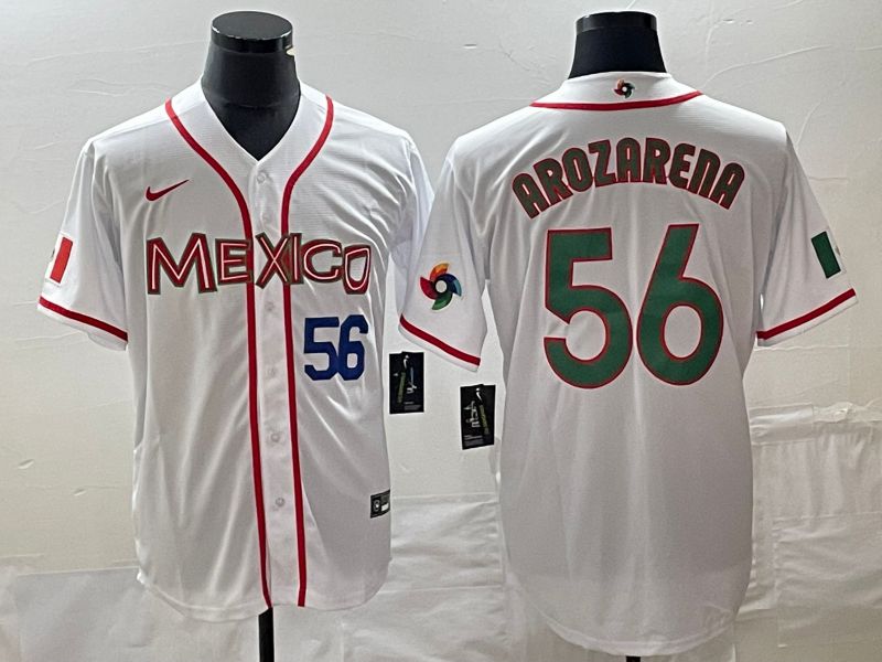 Men 2023 World Cub Mexico #56 Arozarena White green Nike MLB Jersey 1->cleveland browns->NFL Jersey